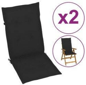 Prolenta Premium Tuinstoelkussens 2 st 120x50x3 cm zwart