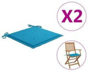 Prolenta Premium Tuinstoelkussens 2 st 40x40x3 cm stof blauw