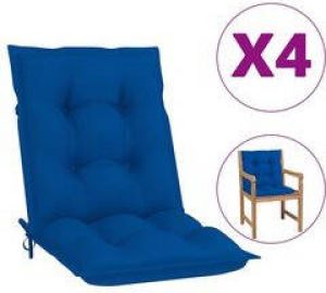 Prolenta Premium Tuinstoelkussens 4 st 100x50x7 cm koningsblauw