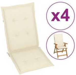 Prolenta Premium Tuinstoelkussens 4 st 120x50x3 cm crèmekleurig