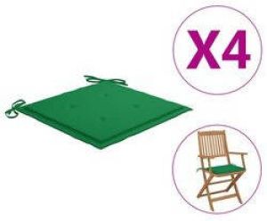 Prolenta Premium Tuinstoelkussens 4 st 40x40x3 cm groen