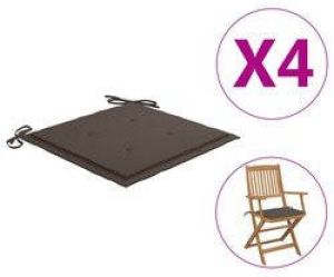 Prolenta Premium Tuinstoelkussens 4 st 40x40x3 cm taupe