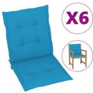 Prolenta Premium Tuinstoelkussens 6 st 100x50x3 cm blauw