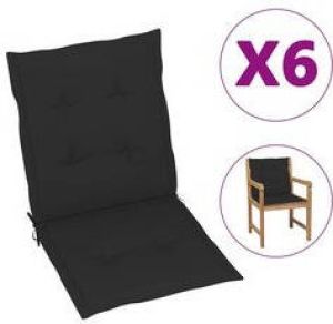 Prolenta Premium Tuinstoelkussens 6 st 100x50x3 cm zwart