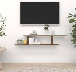 Prolenta Premium Tv-wandschap 125x18x23 cm bewerkt hout bruineikenkleurig