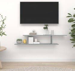 Prolenta Premium Tv-wandschap 125x18x23 cm bewerkt hout grijs sonoma eikenkleur