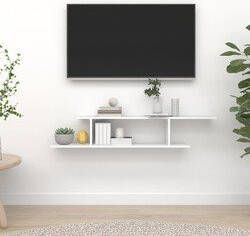 Prolenta Premium Tv-wandschap 125x18x23 cm bewerkt hout wit