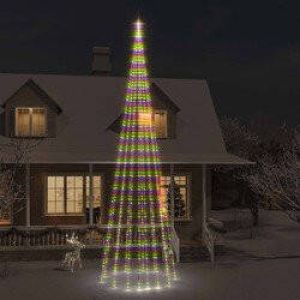 Prolenta Premium Vlaggenmast kerstboom 1134 LED's meerkleurig 800 cm