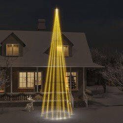 Prolenta Premium Vlaggenmast kerstboom 1134 LED's warmwit 800 cm