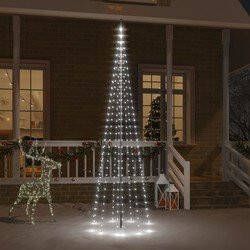 Prolenta Premium Vlaggenmast kerstboom 310 LED's koudwit 300 cm