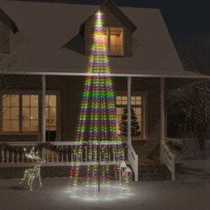 Prolenta Premium Vlaggenmast kerstboom 732 LED's meerkleurig 500 cm