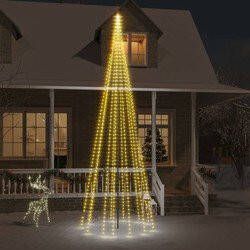 Prolenta Premium Vlaggenmast kerstboom 732 LED's warmwit 500 cm