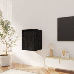 Prolenta Premium Wandkast 30x30x40 cm massief grenenhout zwart