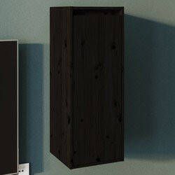 Prolenta Premium Wandkast 30x30x80 cm massief grenenhout zwart