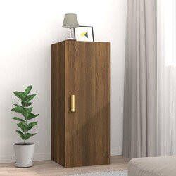Prolenta Premium Wandkast 34 5x34x90 cm bewerkt hout bruineikenkleurig