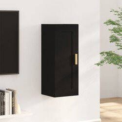 Prolenta Premium Wandkast 35x34x90 cm bewerkt hout zwart