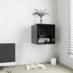 Prolenta Premium Wandkast 37x37x37 cm spaanplaat hoogglans zwart