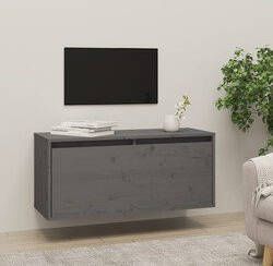 Prolenta Premium Wandkast 80x30x35 cm massief grenenhout grijs