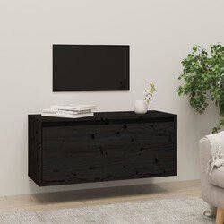 Prolenta Premium Wandkast 80x30x35 cm massief grenenhout zwart