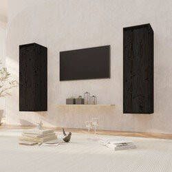 Prolenta Premium Wandkasten 2 st 30x30x100 cm massief grenenhout zwart