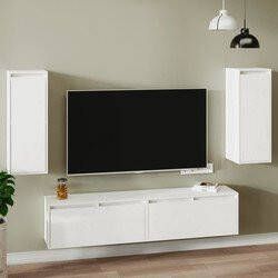 Prolenta Premium Wandkasten 2 st 30x30x80 cm massief grenenhout wit