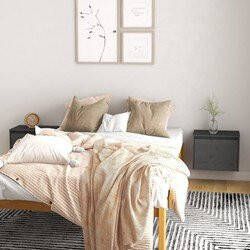Prolenta Premium Wandkasten 2 st 45x30x35 cm massief grenenhout grijs
