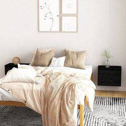 Prolenta Premium Wandkasten 2 st 45x30x35 cm massief grenenhout zwart