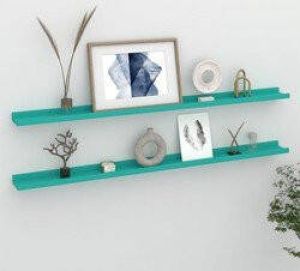 Prolenta Premium Wandschappen 2 st 115x9x3 cm blauw
