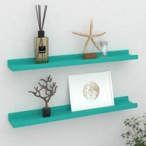 Prolenta Premium Wandschappen 2 st 60x9x3 cm blauw