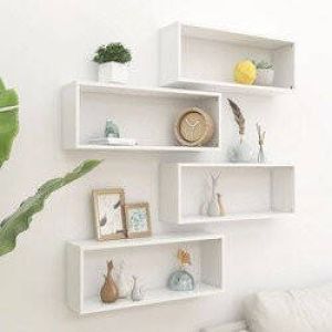 Prolenta Premium Wandschappen kubus 4 st 60x15x23 cm spaanplaat wit