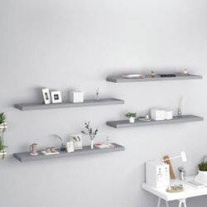 Prolenta Premium Wandschappen zwevend 4 st 120x23 5x3 8 cm MDF grijs