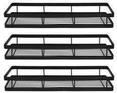 QUVIO Kruidenrek keuken metaal Zwart 40 cm set van 3