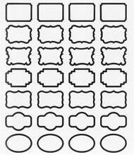 QUVIO Stickers met frame- set van 140 stickers Zwart wit