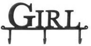 Riverdale Kapstok met 3 kapstokhaken Girl 40 x 28 cm zwart Wandkapstokken voor Kapstokhaken