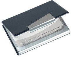 Sigel Visitekaartenhouder VZ131 20 kaarten aluminium met leer