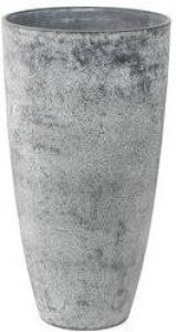 Steege Hoge bloempot plantenpot vaas gerecycled kunststof steenpoeder betongrijs dia 29 cm en hoogte 50 cm Binnen en buiten Plantenpotten