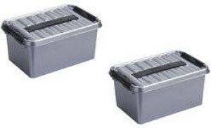 Sunware 3x stuks Q-Line opbergboxen opbergdozen 6 liter 30 7 x 20 x 14 cm kunststof Praktische opslagboxen Opbergbakken Opbergbox