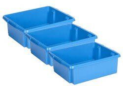 Sunware Opslagbox 3 stuks kunststof 17 liter blauw 45 x 36 x 14 cm Opbergbox