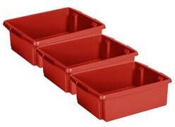 Sunware Opslagbox 3 stuks kunststof 17 liter rood 45 x 36 x 14 cm Opbergbox
