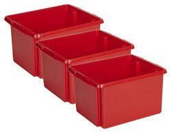 Sunware Opslagbox 3 stuks kunststof 32 liter rood 45 x 36 x 24 cm Opbergbox