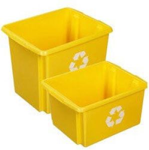 Sunware opslagboxen kunststof geel set van 4x in formaten 32 en 45 liter Opbergbox