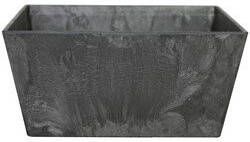 Ter Steege Bloempot plantenpot balkonbak gerecycled kunststof steenpoeder zwart dia 30 cm en hoogte 14 cm Binnen en buiten gebruik Plantenbakken