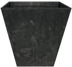 Ter Steege Bloempot plantenpot gerecycled kunststof steenpoeder zwart dia 20 cm en hoogte 20 cm Binnen en buiten gebruik Plantenbakken