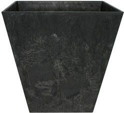 Ter Steege Bloempot plantenpot gerecycled kunststof steenpoeder zwart dia 25 cm en hoogte 25 cm Binnen en buiten gebruik Plantenbakken