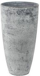 Ter Steege Hoge bloempot plantenpot vaas gerecycled kunststof steenpoeder betongrijs dia 29 cm en hoogte 50 cm Binnen en buiten Plantenpotten