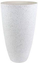 Ter Steege Hoge bloempot plantenpot vaas gerecycled kunststof steenpoeder wit dia 29 cm en hoogte 50 cm Binnen en buiten Plantenpotten