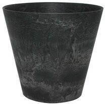 Ter Steege Plantenpot bloempot tijdloze natuursteen look Dia 37 cm en Hoogte 34 cm in het Artstone zwart voor binnen buiten Plantenpotten