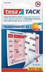 Tesa 36x Tesa Tack XL plakrondjes pads Zelfklevend dubbelzijdig tape Plakrondjes pads voor o.a. foto's tekeningen en kaarten Ophanghaak