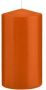 Trend Candles 1x Oranje cilinderkaarsen stompkaarsen 8 x 15 cm 69 branduren Geurloze kaarsen oranje Stompkaarsen - Thumbnail 2
