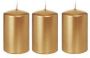 Trend Candles 3x Gouden cilinderkaars stompkaars 5 x 8 cm 18 branduren Geurloze goud-kleurige kaarsen Stompkaarsen - Thumbnail 2